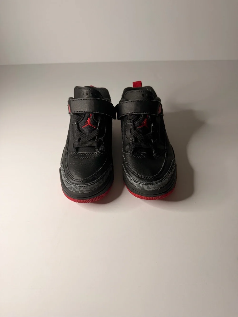 Kids Black and Red Basketball Sneakers with Strap